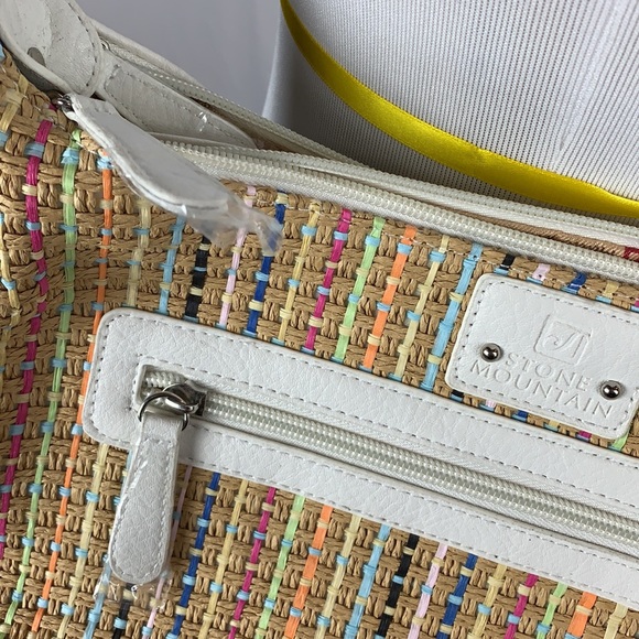 NWT Stone Mt Leather & Confetti Woven Shoulder Bag - Picture 10 of 12